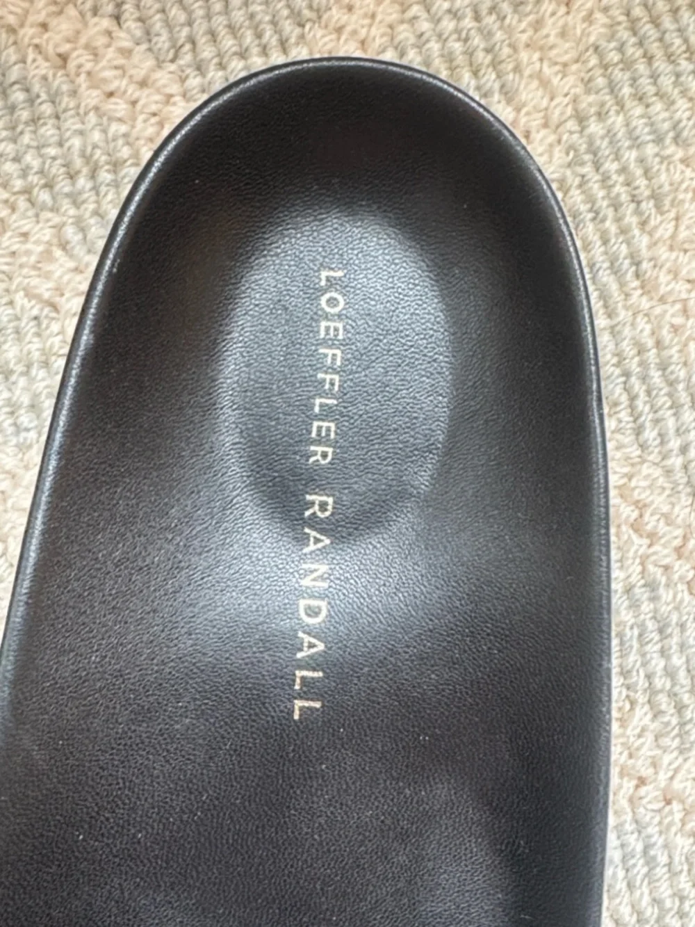 Loeffler Randall Black Slides with Multicolor Ruffle Trim - Picture 3 of 6